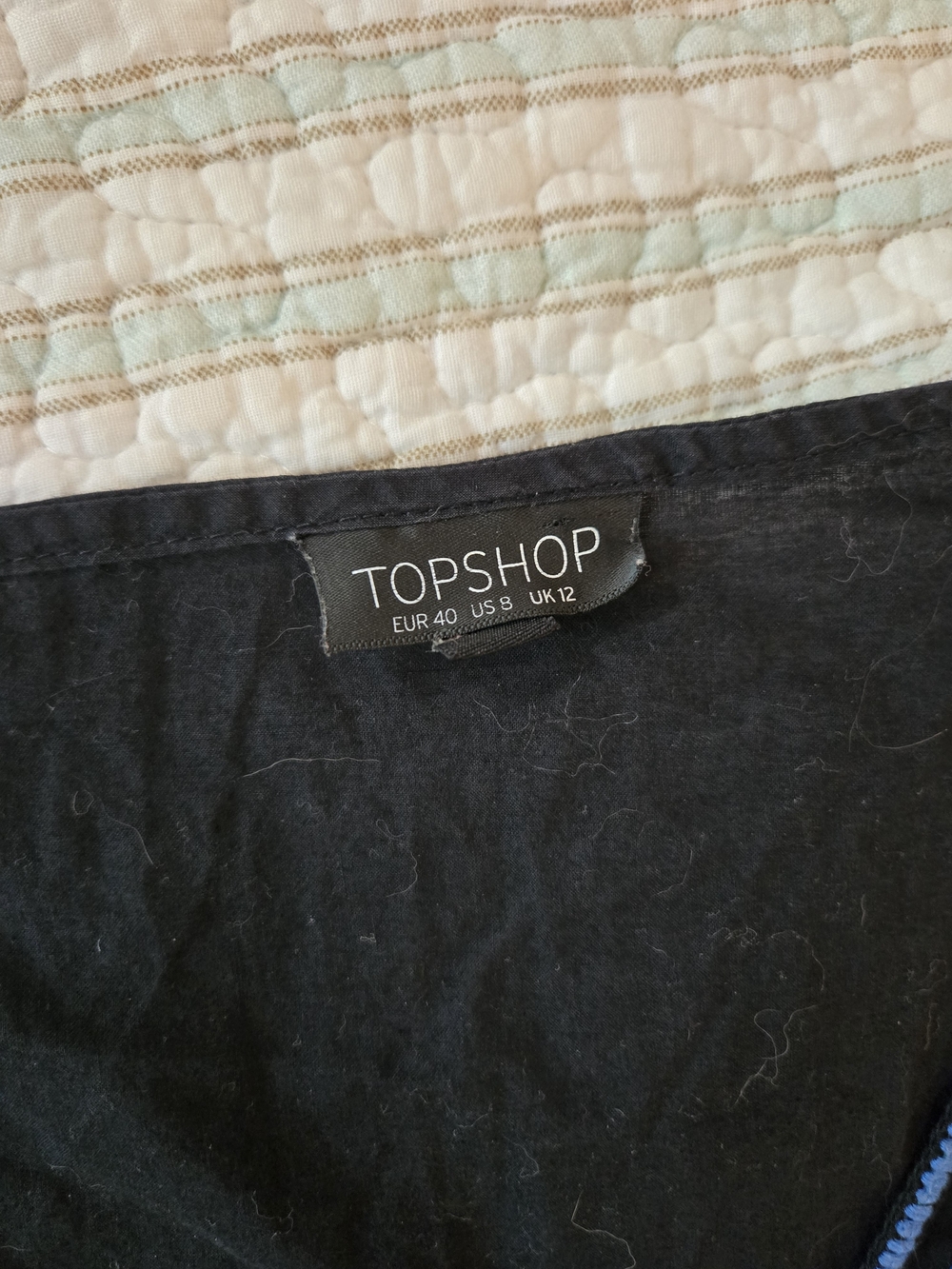 Topshop Black Sleeveless Embroidered Shift Dress with Blue and Orange Accents - Picture 4 of 8